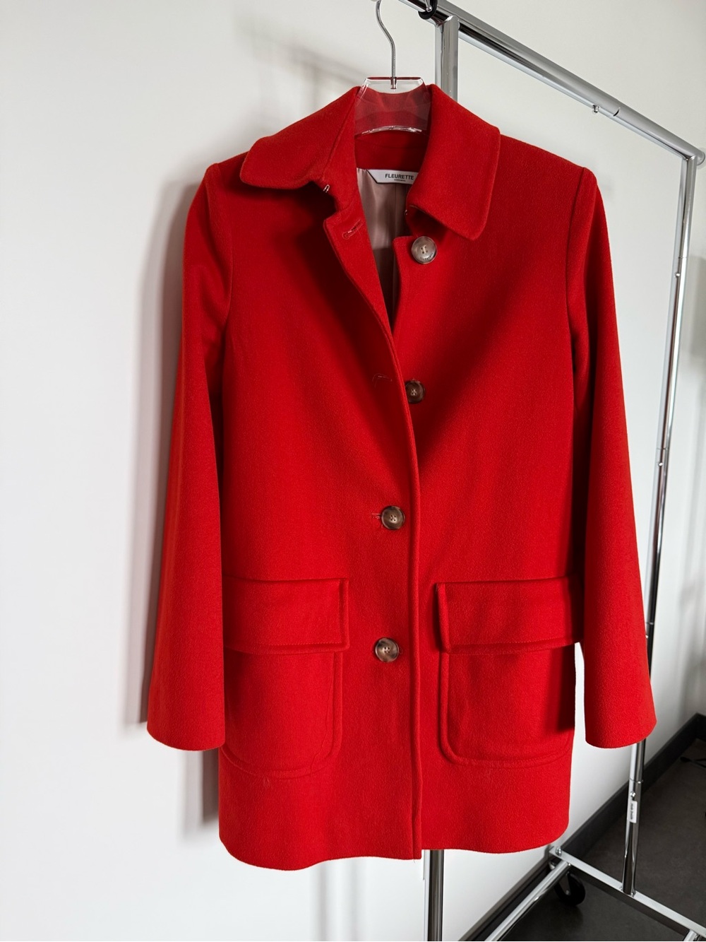 Fleurette Loro Piana Red Women's Wool Coat Jacket